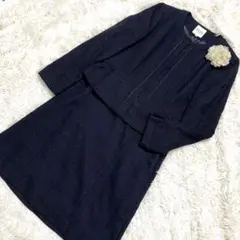 パーソンズ セットアップ ツイード L ノーカラー スーツ ラメ 大きいサイズ