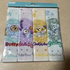 ホワイトウィンタータイムワンダーズダッフィーアンドフレンズタオル 4枚セット