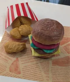 低反発スクイーズ　ハンバーガー　ナゲット　スクイーズ　ハンドメイド