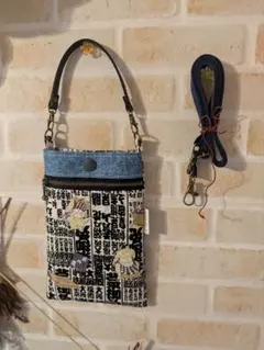 ハンドメイド★和風スマホショルダーバッグ