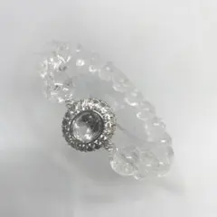 ヒマラヤ水晶10ミリ前半　水晶パーツ　内径16cm 天然石　デザブレ