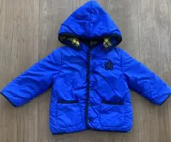 ベビー服 ハッカベビー 青いフード付きアウター リバーシブル 90