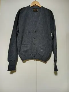 90's munsingwear グレー　アクリルニット　カーディガン　Mのサムネイル
