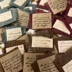 スタンプ素材　 紙モノ おすそ分け パープル＆茶＆グリーン系　英字スタンプ31個