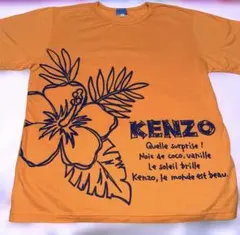 【希少美品】KENZO ENFANT Tシャツ オレンジ 150 ハイビスカス