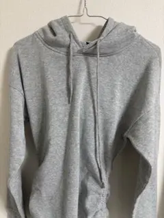 グレー フード付き パーカー ワンピース