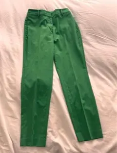 超美品【PLST(プラステ)】リネンブレンドスティックパンツ/グリーンXSサイズ