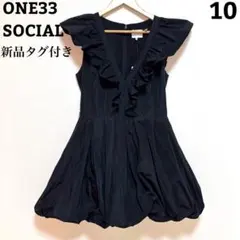 新品タグ付き ONE33SOCIAL ノースリーブワンピース 膝丈 10 ドレス