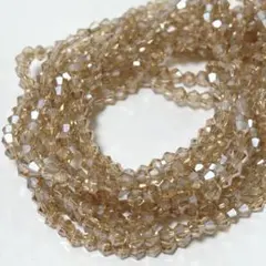 xk700/SALE！ガラスビーズ◇そろばん形　クリアベージュ　10連