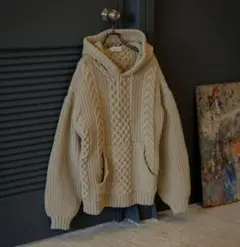 【WEB限定】ボリュームケーブル ニット パーカー / ユニセックス　M