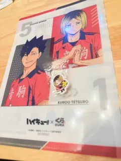 ハイキュー!! 黒尾鉄朗 孤爪研磨 クリアファイル キーホルダーセット
