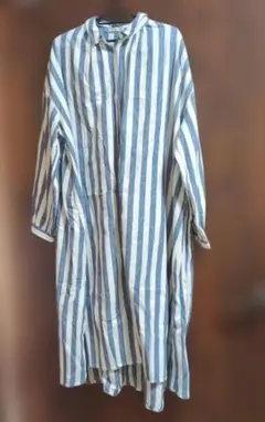 Samansa Mos2 ストライプ柄長袖ワンピース