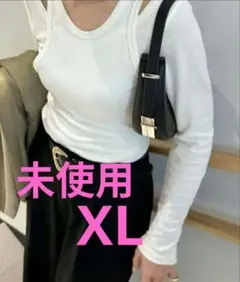 ジーユー　長袖Tシャツ タンクトップ　カットソー　XL　オフホワイト