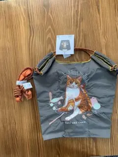 ⭐︎新品未使用⭐︎ Ball & Chain 猫刺繍エコバッグ ストラップ付き