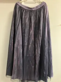 紫黒チュールロングスカート