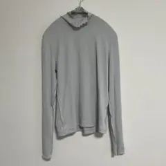 GU ライトグレー ソフトリブタートルネック Mサイズ