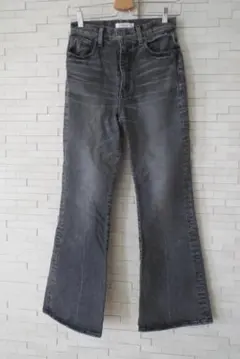 MOUSSY デニムパンツ フレア ブラック　26インチ