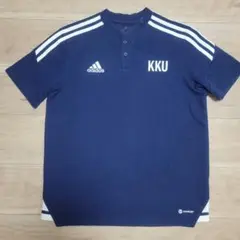 Lサイズ　adidas　アディダス　九州共立大学サッカー部　支給品ポロシャツ