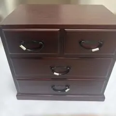 ダークブラウン 木製 小物入れ 4引き出し