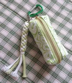 【ゴルフボールケース】ライトグリーン 《ハンドメイド 》 ティーホルダー付き