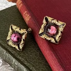 ヴィンテージ　イヤリング　大ぶり　海外製　コスチュームジュエリー　PAT刻印