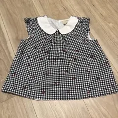 petit main ギンガムチェック ノースリーブシャツ 80