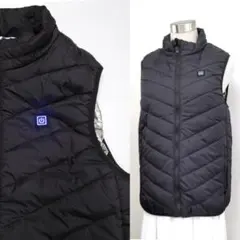 USB式発熱ベスト　男女兼用Mサイズ　黒　ヒートベスト　電熱ベスト　防寒