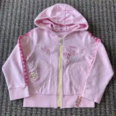 メゾピアノ*ベリエちゃん ショート丈ジップアップパーカー*ピンク新品