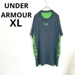 アンダーアーマー▶半袖カットソー グレー 緑 XL スポーツウェア ジムウェア