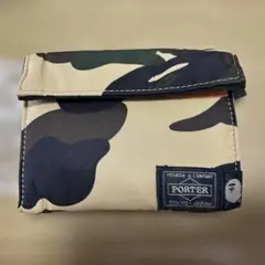 本日限定値下げ　エイプ × ポーター コラボ Wネーム 折り財布 ナイロン