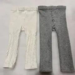 UNIQLO ベビー レギンス 2点セット ホワイト グレー