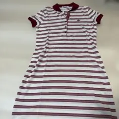 LACOSTE 半袖ポロワンピース ボーダー 36