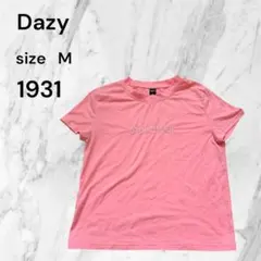 Dazy 半袖 Tシャツ ピンク MISCHIEF ロゴ刺繍 M シンプル古着のサムネイル
