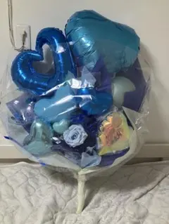 青系バルーンと造花のブーケのサムネイル