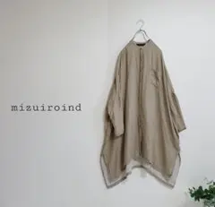 mizuiroind ダブルガーゼノーカラーワイドシャツ テンセル