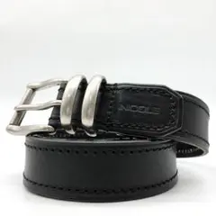 【美品】 NICOLE ベルト メンズ 本革 レザー シルバー ビジネス 38