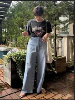 Ungrid イーグルプリント 半袖Tシャツ ブラックのサムネイル