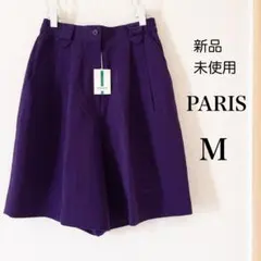 【新品未使用】ゴルフウェア レディース キュロット 紫 M 日本製 ハーフパンツ