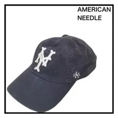 アメリカンニードル　ヤンキース　MLB　ロゴ刺繍　キャップ　帽子　ネイビー　野球