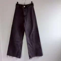 ZARAザラ マリンストレートジーンズ ワイドデニム 紫 パープル デニムパンツ