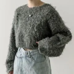 【美品】mystic ウールシャギーショートニット
