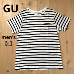 GU ジーユー　Tシャツ　半袖　ボーダー　メンズ　Lサイズ