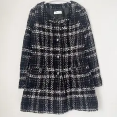 Feroux フェルゥ　コート　ロングコード　ツイード　ジャケット　ウール　M