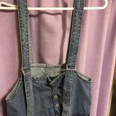 デニムオーバーオールワンピース