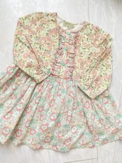 フェフェ　花柄長袖ワンピース 100