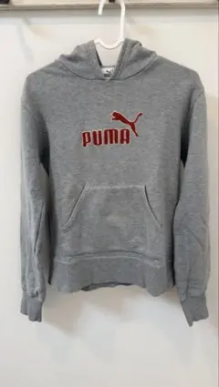 PUMA グレー フード付きパーカーレディースS