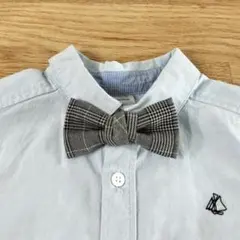 ハンドメイド　キッズ　蝶ネクタイ　リボンブローチ　グレンチェック