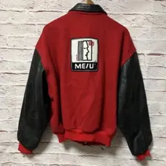 カナダ製 スタジャン 袖レザー ワッペン 短丈 90s