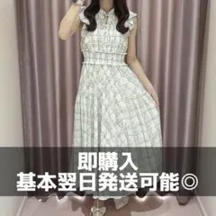 An MILLE アンミール チェックレディOP ホワイト ワンピース