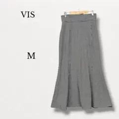 ♡ビス VIS【M】チェック柄マーメイドロングスカート 微起毛 ウエストゴム